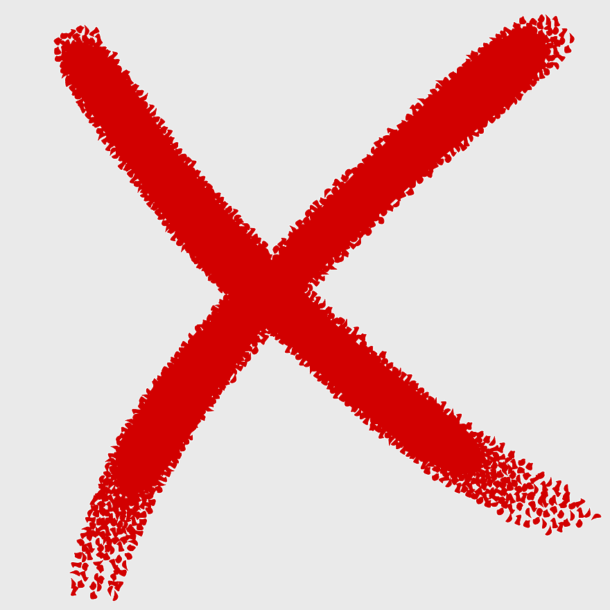 red cross symbol, x mark icon, no symbol line, red point tags, prohibition sign, error indicator, stop marker