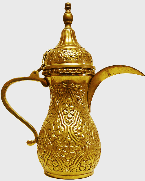 gold-colored arabic coffee pot, brass dallah, arabic coffee preparation, metal coffee pitcher, ornate coffee vessel, traditional arabic drinkware, vintage coffee server gold-colored arabic coffee pot, brass dallah, arabic coffee preparation, metal coffee pitcher, ornate coffee vessel, traditional arabic drinkware, vintage coffee server