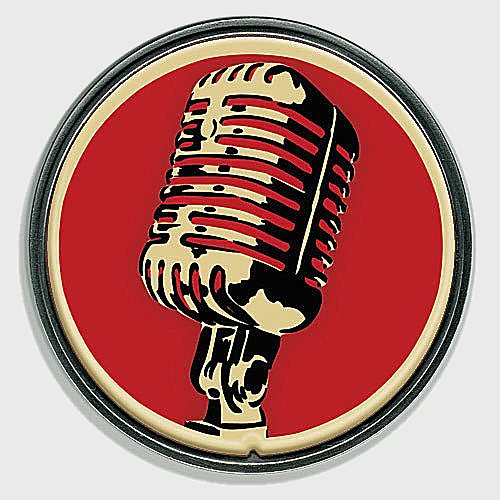 microphone emblem, open mic music, YouTube oldies playlist, rockabilly song, vintage audio equipment, retro music icon, classic recording device microphone emblem, open mic music, YouTube oldies playlist, rockabilly song, vintage audio equipment, retro music icon, classic recording device