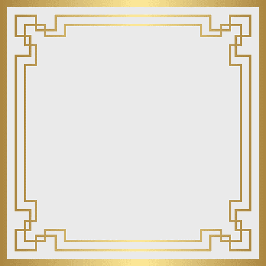 Art Deco gold frame, square border design, decorative elements, symmetrical ornament, vintage frame illustration, geometric pattern border, elegant decorative art Art Deco gold frame, square border design, decorative elements, symmetrical ornament, vintage frame illustration, geometric pattern border, elegant decorative art