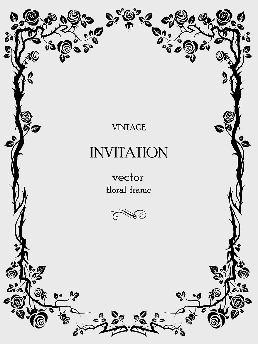 Rose floral frame, European wind border, black and white rose pattern, vintage decorative border, art nouveau style frame, elegant botanical illustration, ornate floral design element Rose floral frame, European wind border, black and white rose pattern, vintage decorative border, art nouveau style frame, elegant botanical illustration, ornate floral design element