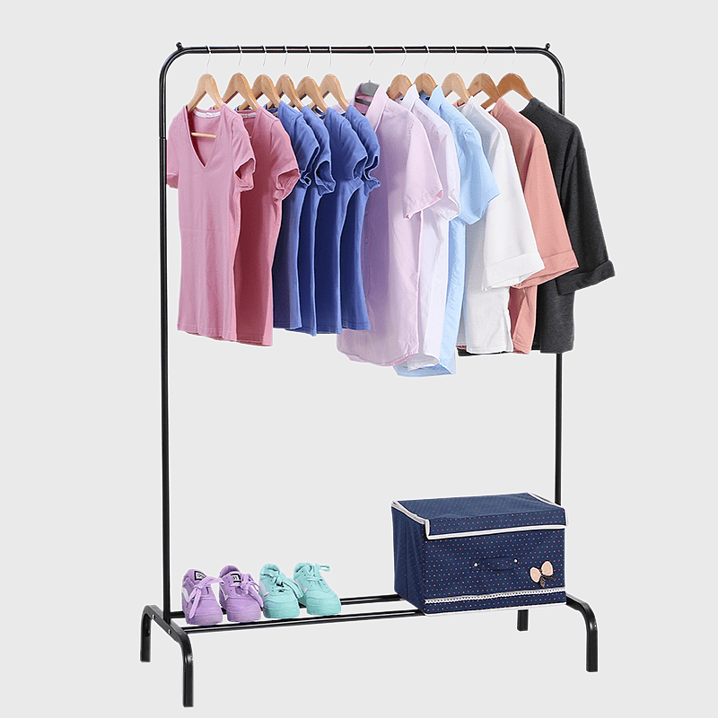 girl's T-shirts on coat rack, vintage clothes hanger, simple bedroom clothes rod, assorted-color shirts display, clothing storage solutions, indoor wardrobe organization, retro-style garment rack girl's T-shirts on coat rack, vintage clothes hanger, simple bedroom clothes rod, assorted-color shirts display, clothing storage solutions, indoor wardrobe organization, retro-style garment rack