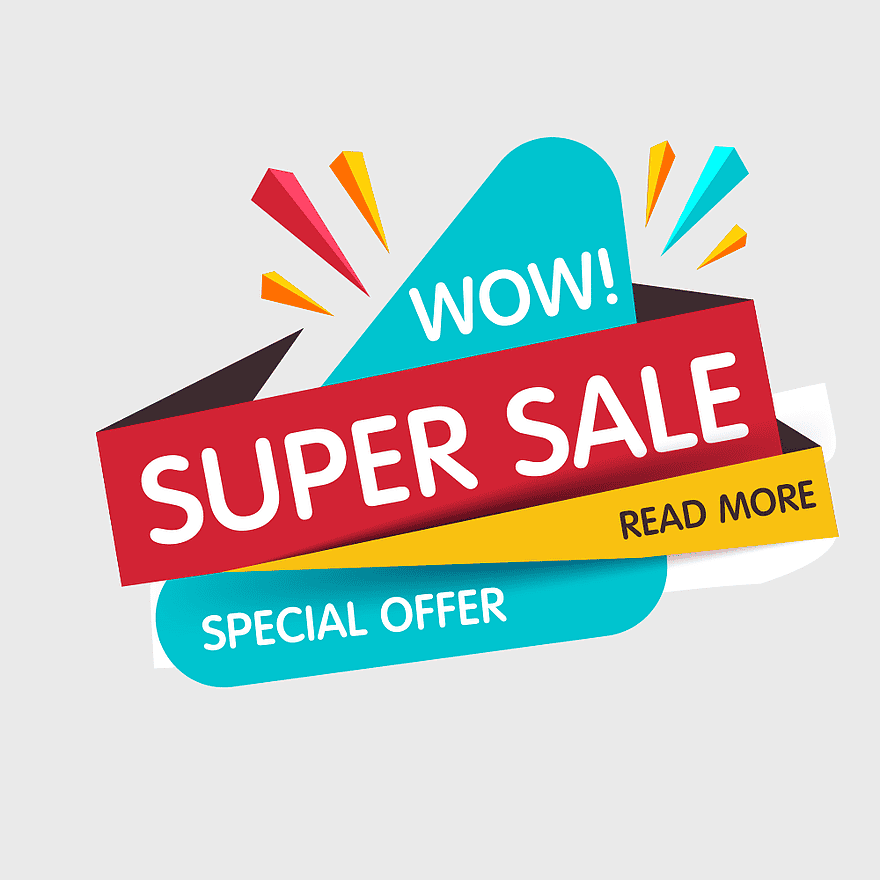 super sale banner, wow sale tag, special offer label, read more promotion, online shopping deals, discount marketing graphics, retail promotion signage