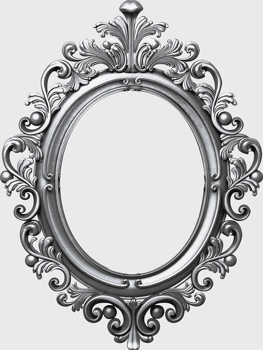 Victorian era frame, monochrome oval mirror, silver ornamental frame, vintage tattoo design, antique decorative border, classic ornate frame, historical art piece
