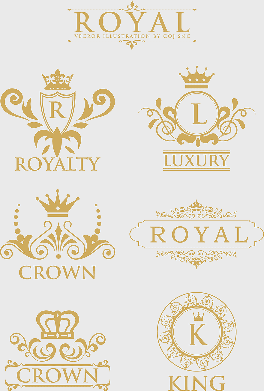 Royal Crown logo, classic luxury emblem, decorative arts motif, yellow royal design, regal branding elements, ornate crown illustration, vintage royal insignia Royal Crown logo, classic luxury emblem, decorative arts motif, yellow royal design, regal branding elements, ornate crown illustration, vintage royal insignia