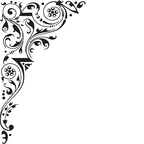 black decorative corner designs, monochrome line art borders, white and black floral silhouettes, art corner frame, intricate scroll patterns, elegant corner embellishments, vintage ornamental details black decorative corner designs, monochrome line art borders, white and black floral silhouettes, art corner frame, intricate scroll patterns, elegant corner embellishments, vintage ornamental details