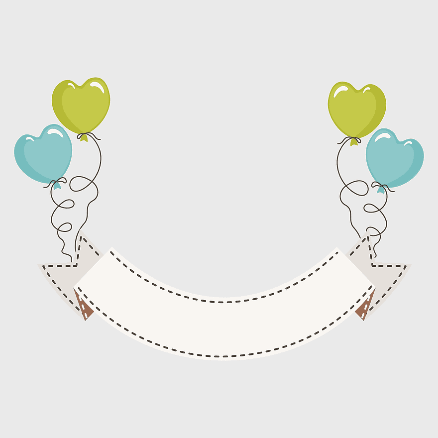 white banner with heart balloons, holiday ribbon banner design, decorative balloon banner material, festive web banner, celebratory ribbon art, party decoration elements, event graphic assets white banner with heart balloons, holiday ribbon banner design, decorative balloon banner material, festive web banner, celebratory ribbon art, party decoration elements, event graphic assets