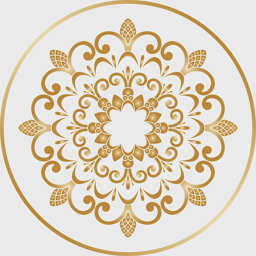 gold floral ornament, Brown pattern circle, decorative symmetry, retro wave pattern, vintage mandala design, circular art motif, elegant decorative frame gold floral ornament, Brown pattern circle, decorative symmetry, retro wave pattern, vintage mandala design, circular art motif, elegant decorative frame