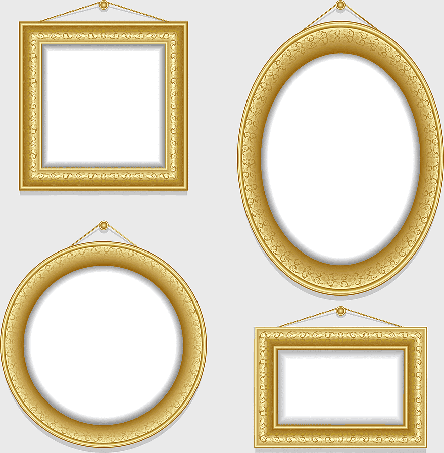 golden frame, luxury frame design, ornate gold frames, decorative frames, vintage frame styles, elegant wall decor, classic art frames, png