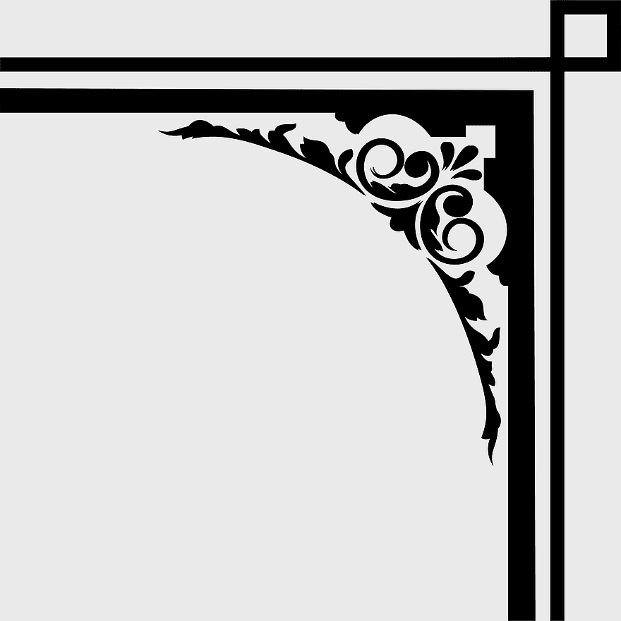 ornament corner design, black and white leaf icon, monochrome art corner, silhouette tree symbol, decorative swirl pattern, elegant frame element, vintage corner embellishment ornament corner design, black and white leaf icon, monochrome art corner, silhouette tree symbol, decorative swirl pattern, elegant frame element, vintage corner embellishment
