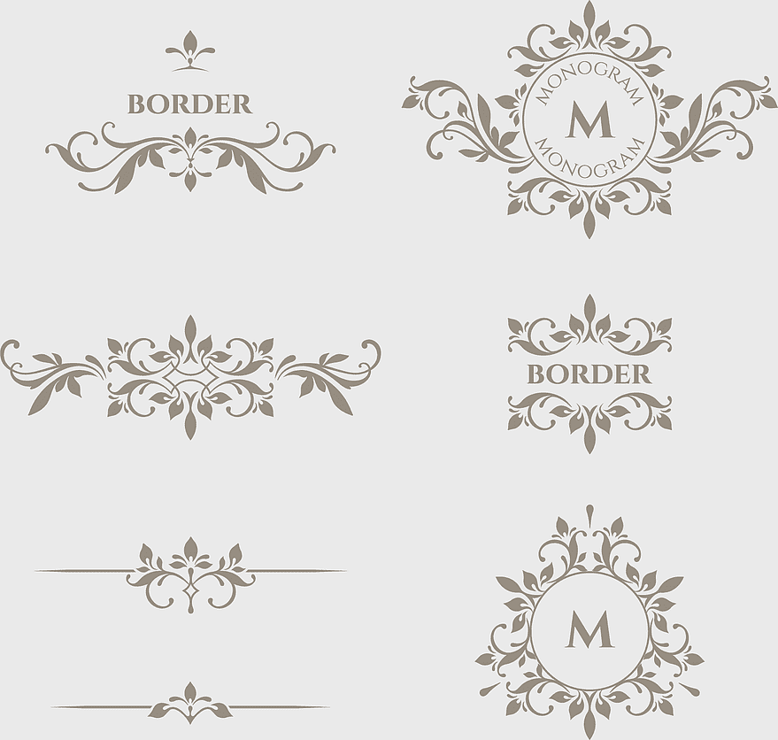 brown floral borders illustration, classical decorative patterns, monochrome lace pattern, shading borders, vintage ornament designs, elegant frame motifs, floral symmetry elements brown floral borders illustration, classical decorative patterns, monochrome lace pattern, shading borders, vintage ornament designs, elegant frame motifs, floral symmetry elements