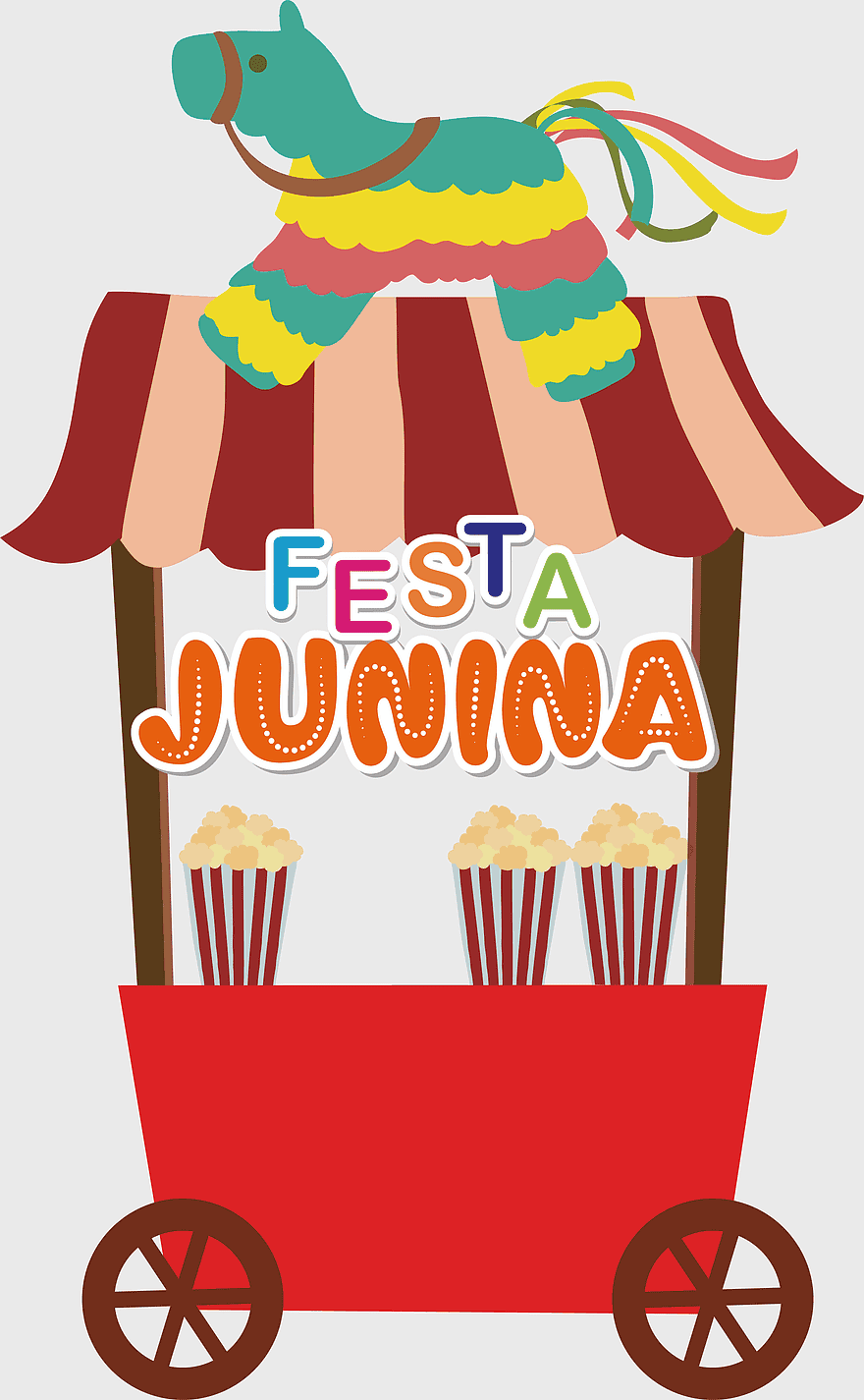 festa junina, junina party, popcorn cart, colorful horse pinata, traditional brazilian festival, carnival decorations, outdoor celebration, png festa junina, junina party, popcorn cart, colorful horse pinata, traditional brazilian festival, carnival decorations, outdoor celebration, png