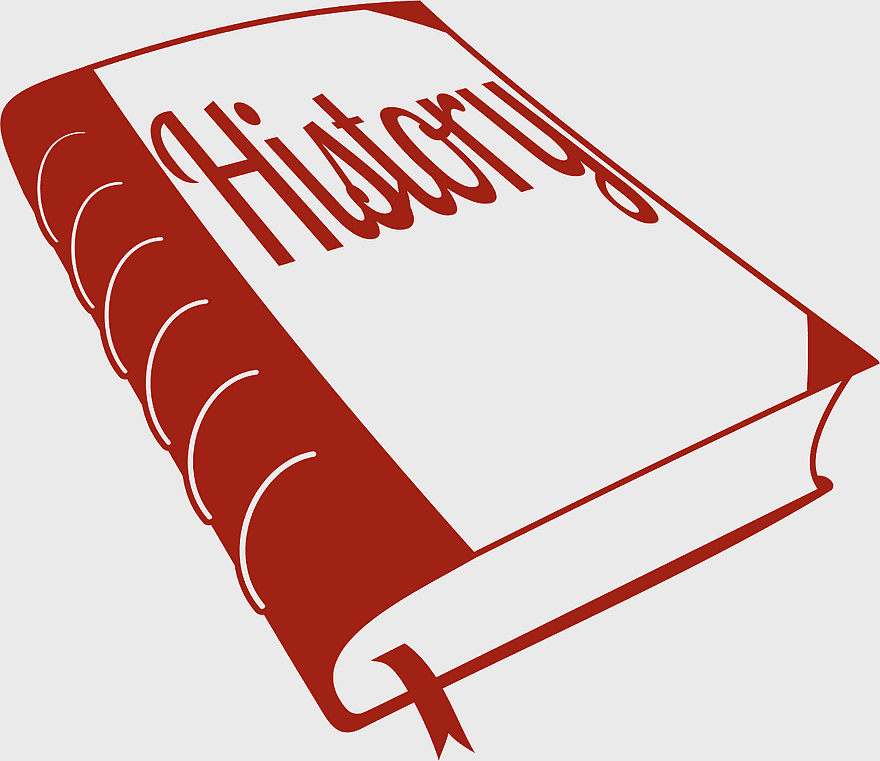 history book icon, red book drawing, world history design, history textbook logo, educational illustration, vintage book cover, historical study aid