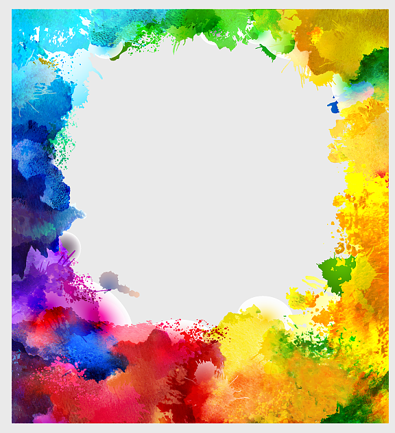 watercolor splash frame, rainbow color filter, multicolor background note, decorative patterns design, abstract art border, vibrant paint texture, creative splash illustration