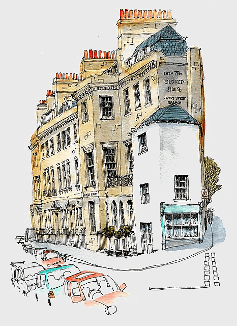 European architecture sketch, retro building watercolor painting, urban sketchers drawing, handpainted building facade, historical property illustration, vintage cityscape art, mixed-use sketchbook design European architecture sketch, retro building watercolor painting, urban sketchers drawing, handpainted building facade, historical property illustration, vintage cityscape art, mixed-use sketchbook design