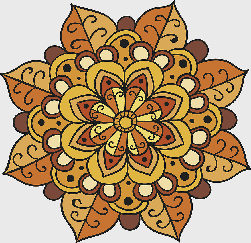 brown and beige leaf illustration, autumn retro floral design, islamic geometric patterns, mandala flower pattern, decorative autumn leaves, symmetrical floral art, vintage floral mandala brown and beige leaf illustration, autumn retro floral design, islamic geometric patterns, mandala flower pattern, decorative autumn leaves, symmetrical floral art, vintage floral mandala