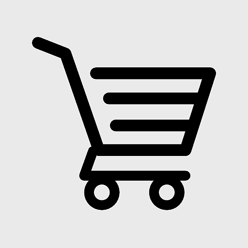 shopping cart icon, product return symbol, black and white cart, retail shopping cart, online shopping cart graphic, e-commerce cart image, supermarket cart illustration