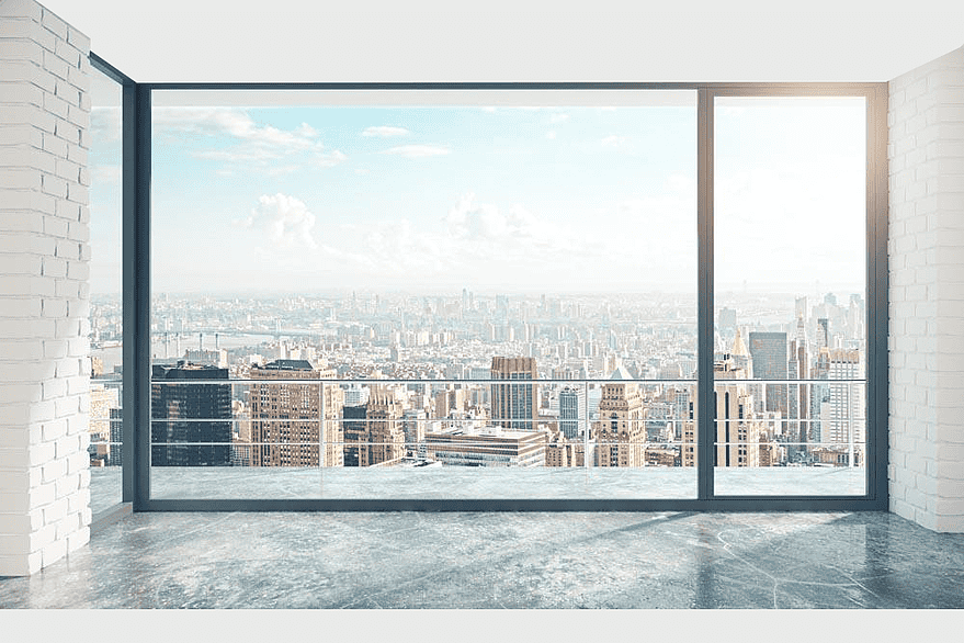 floor-to-ceiling windows, loft office space, cityscape view, interior design, urban skyline, modern workspace, panoramic window view floor-to-ceiling windows, loft office space, cityscape view, interior design, urban skyline, modern workspace, panoramic window view